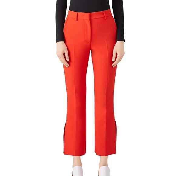 MSGM milano red flared pants Sz 12 zip up pockets A16C - Picture 1 of 7